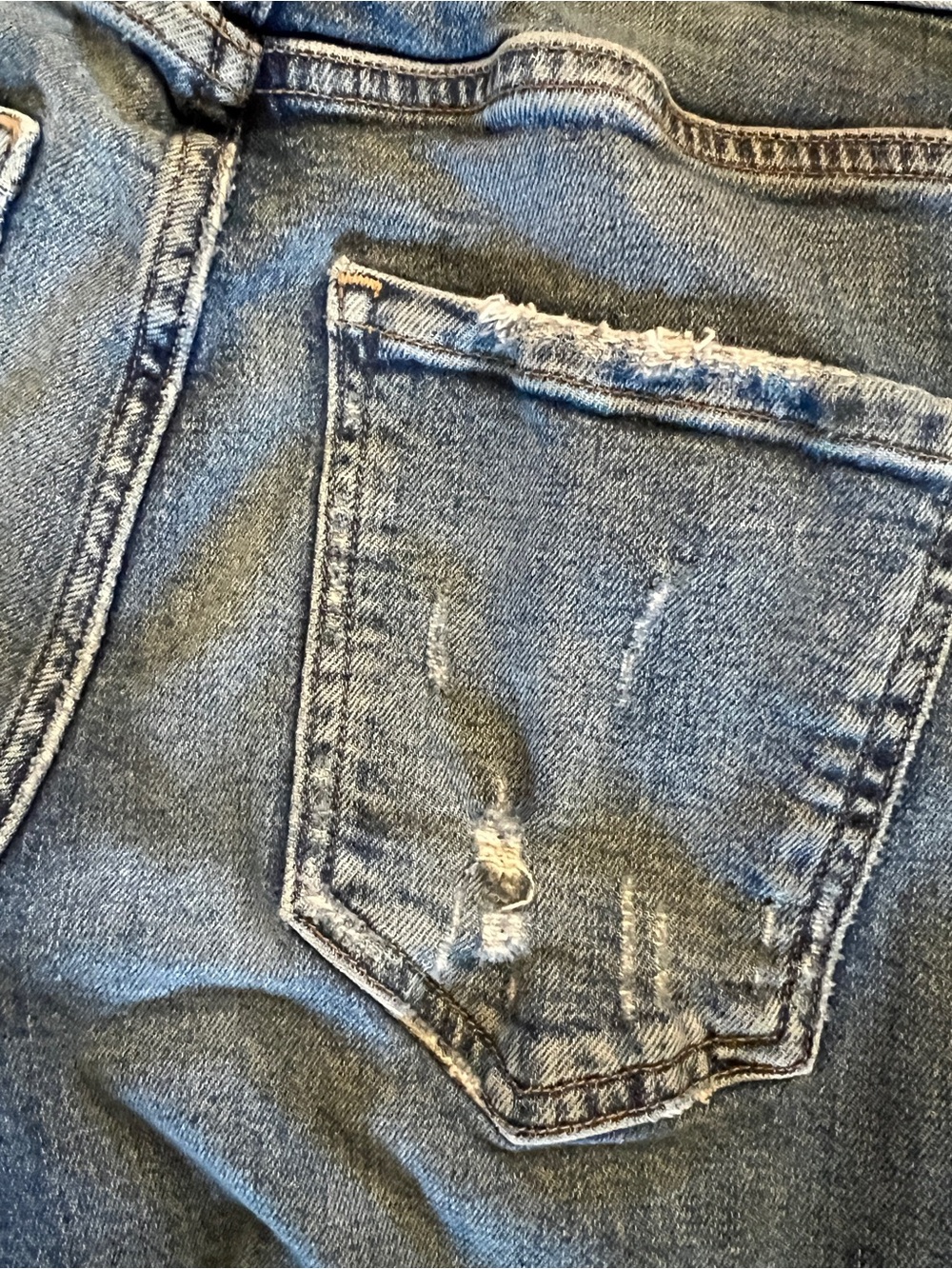 AGOLDE Distressed Straight Leg Jeans 24 Mid Rise Raw Knee Wash Model Off Duty - Picture 7 of 9